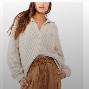 NWT Free People Marlie Pullover / Pebble